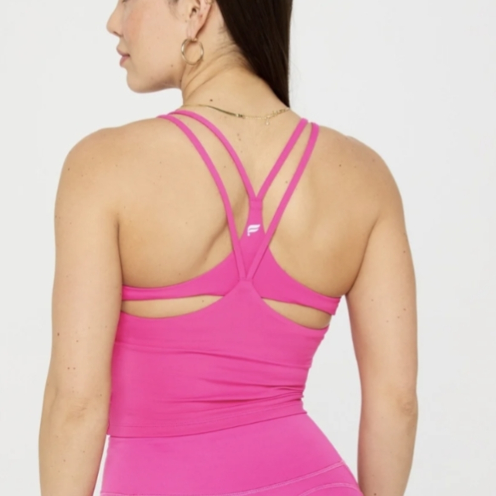 Women's Pink Strappy Back Sports Bra